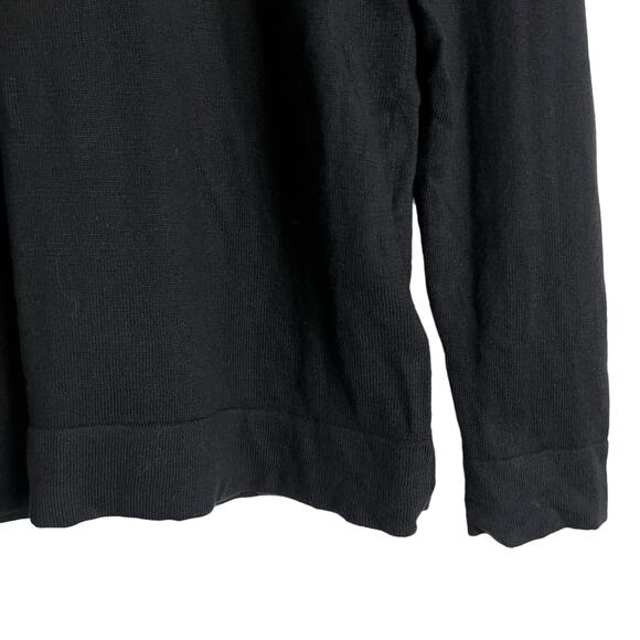 J.Crew Black Ruffleneck Long Sleeve Crewneck Pullover Sweater Size Small - Picture 6 of 7